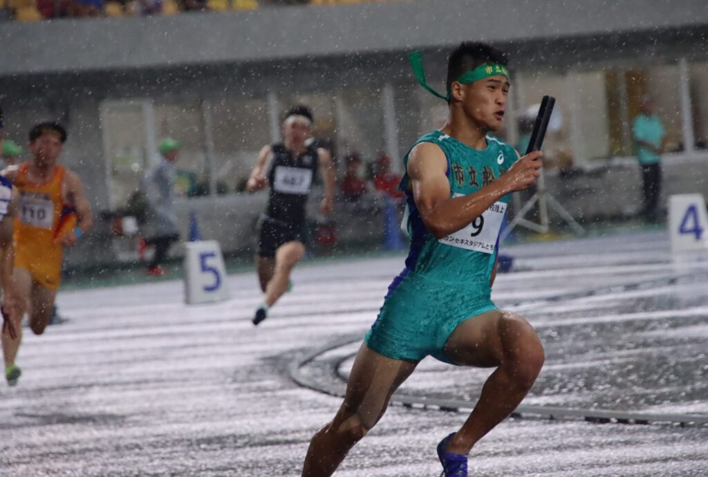 関東高等学校陸上競技大会南関東・北関東地区予選 男子4×100mR1位  小山広大さん(市立船橋高校3年) インタビュー